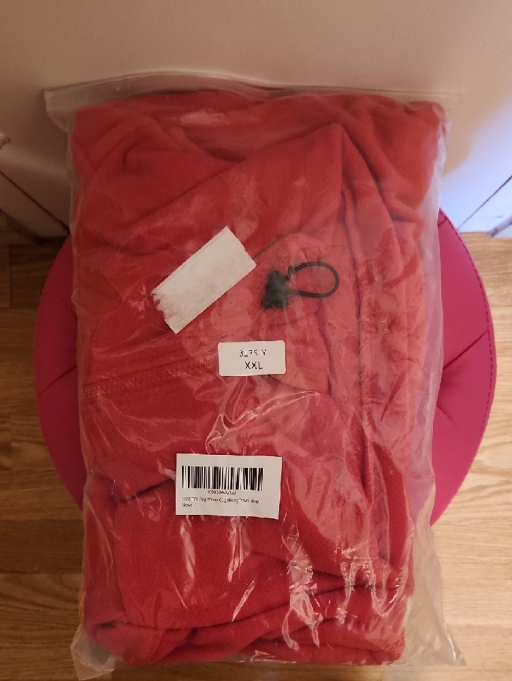 🔥Red Dog Fleece Full Zip Jacket Full Body Sleeper Fleece Red - New In Plastic - Picture 4 of 4